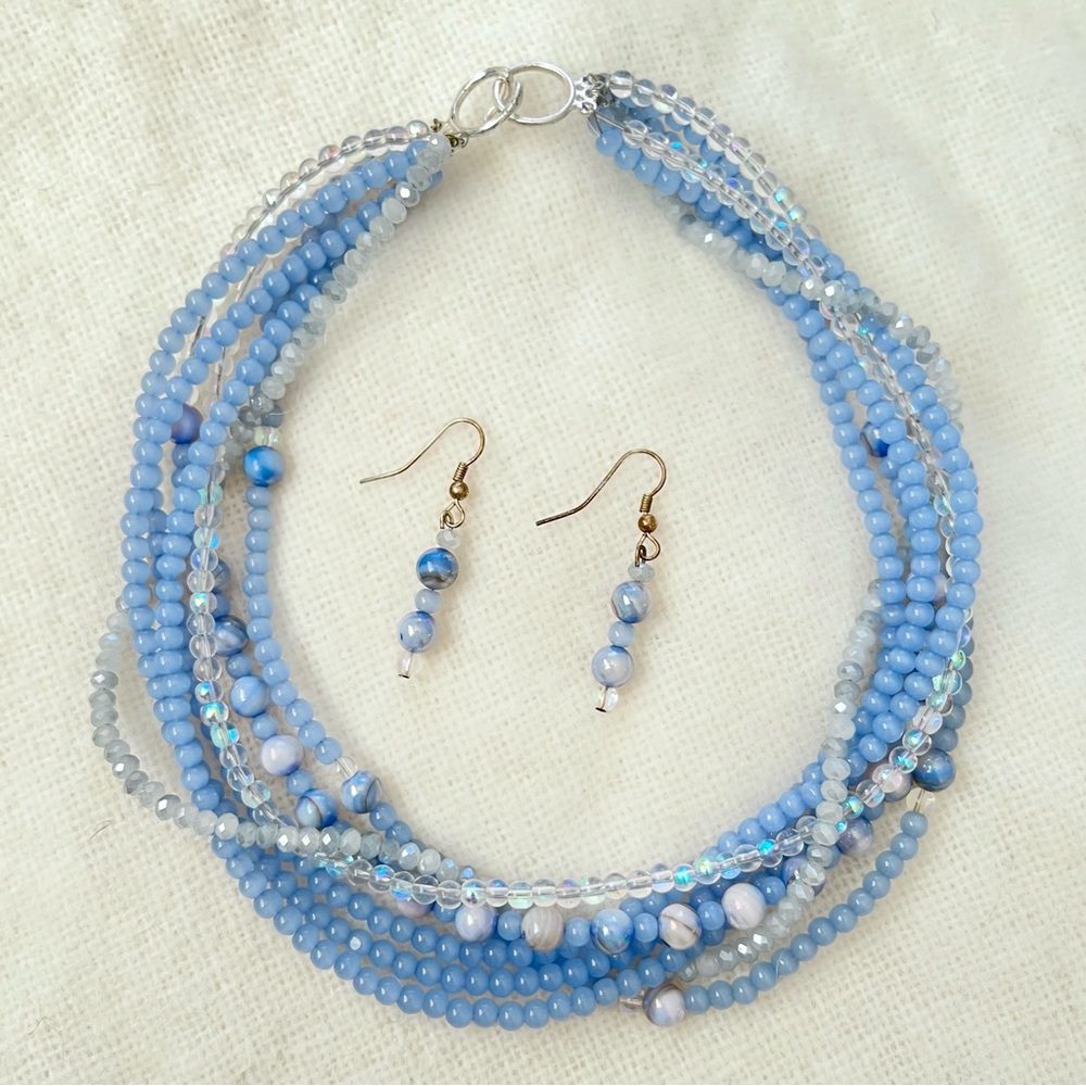 Vintage beaded necklace & earrings set